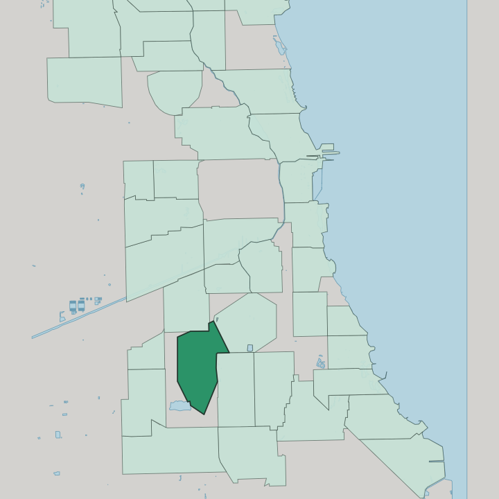 Map showing Gage Park — In Chicago