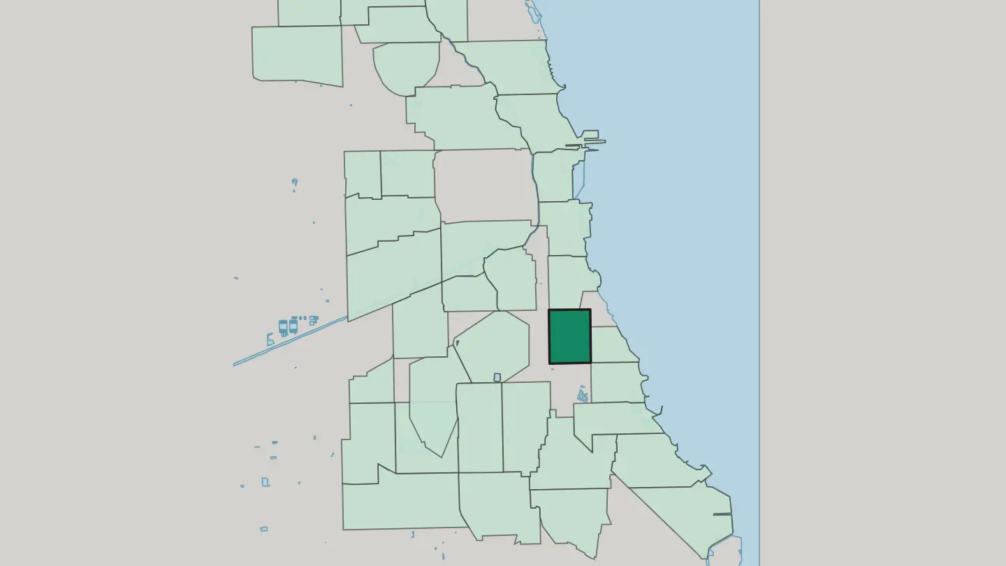 Map of Grand Boulevard in Chicago
