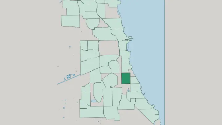 Map of Grand Boulevard in Chicago