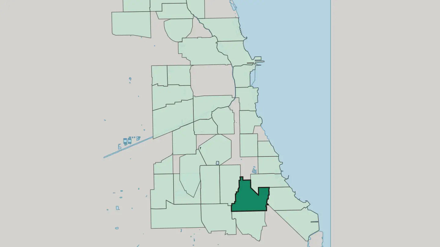 Map of Greater Grand Crossing in Chicago