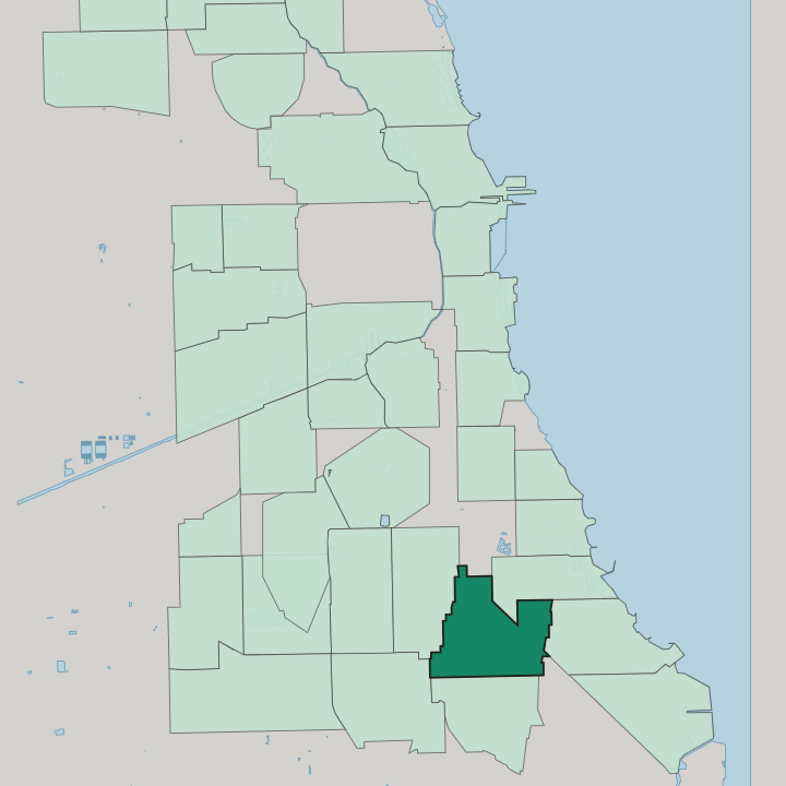 Map showing Greater Grand Crossing — In Chicago
