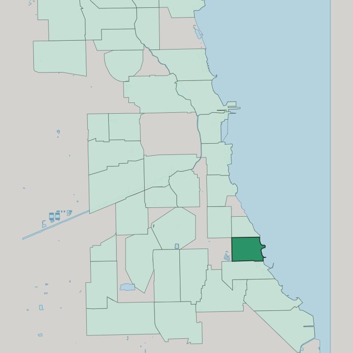 Map showing Hyde Park — In Chicago