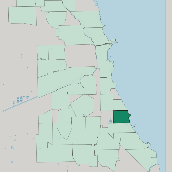 Map showing Hyde Park — In Chicago