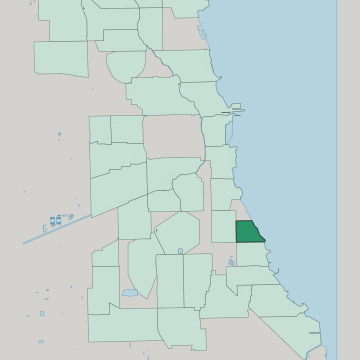 Map showing Kenwood — In Chicago