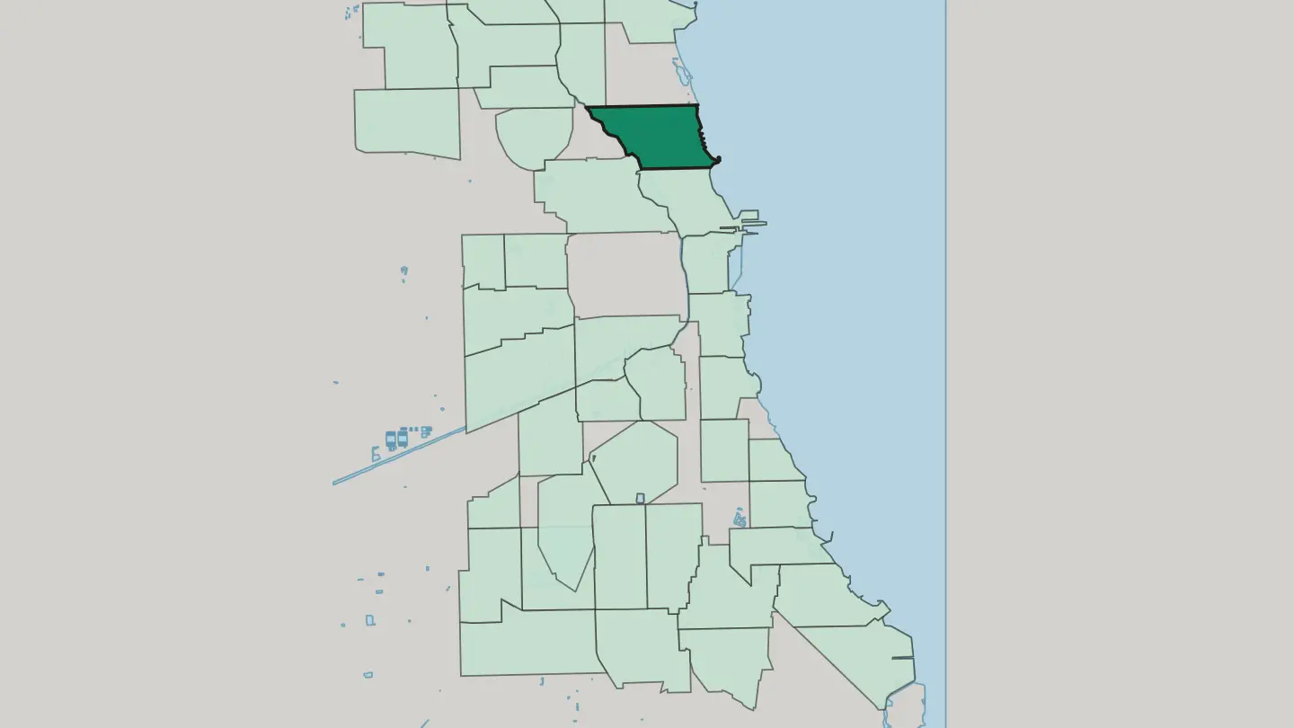 Map of Lincoln Park in Chicago