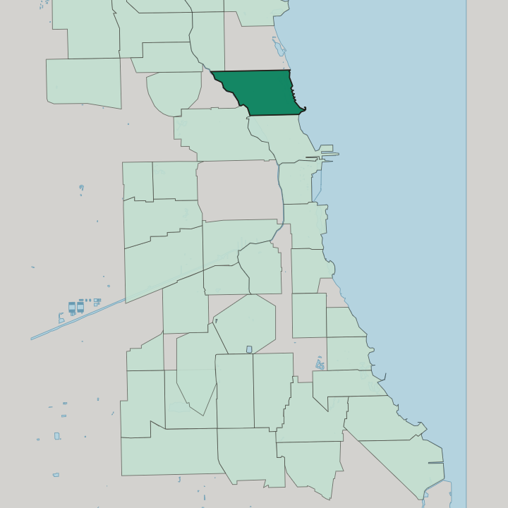 Map showing Lincoln Park — In Chicago