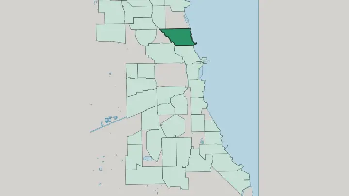 Map of Lincoln Park in Chicago