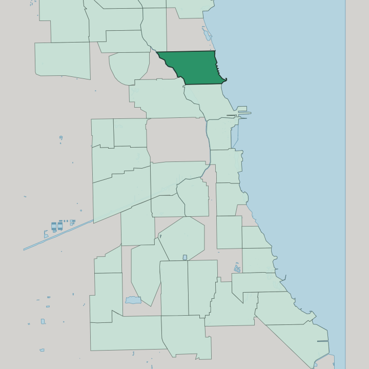 Map showing Lincoln Park — In Chicago
