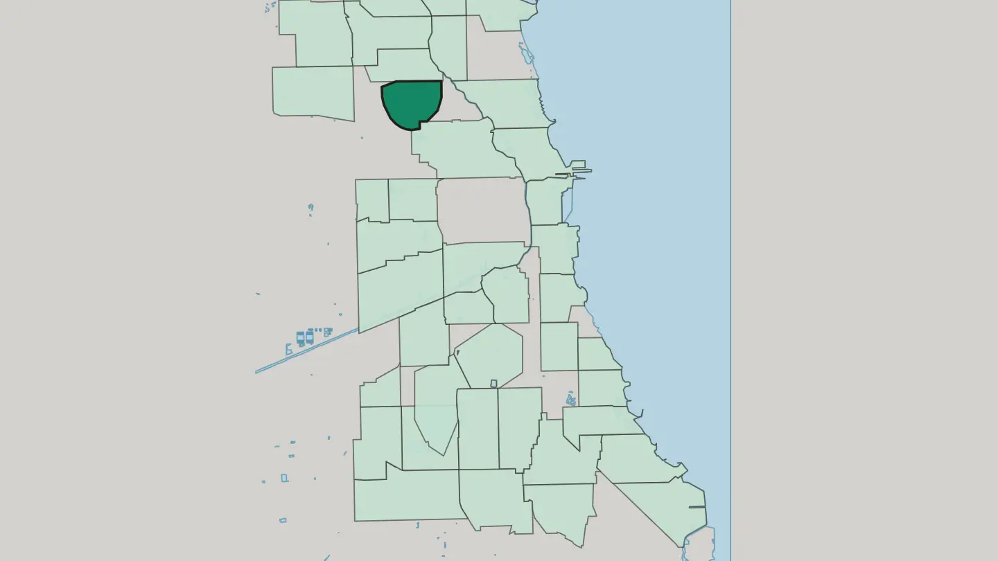 Map of Logan Square in Chicago