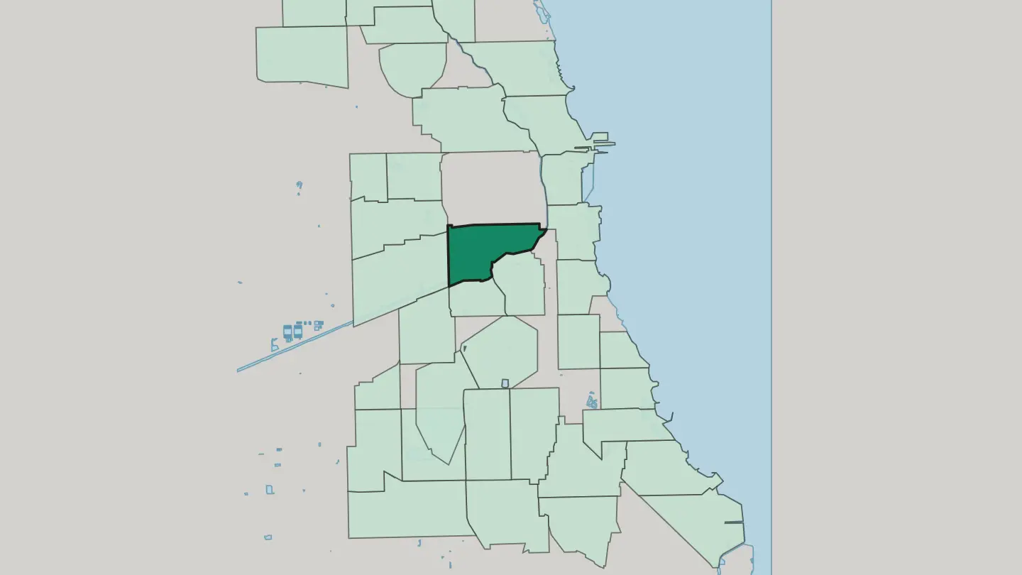Map of Lower West Side in Chicago