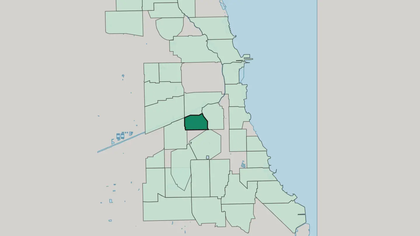 Map of McKinley Park in Chicago