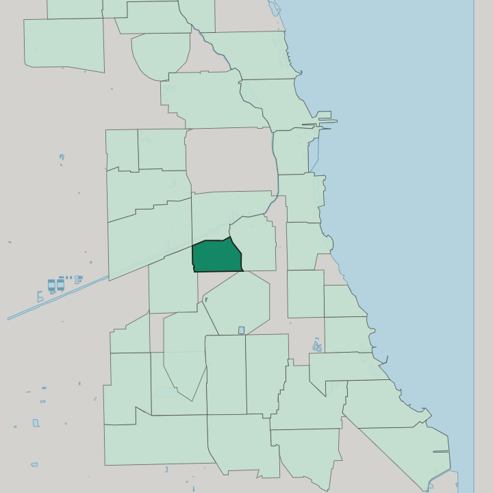 Map showing McKinley Park — In Chicago