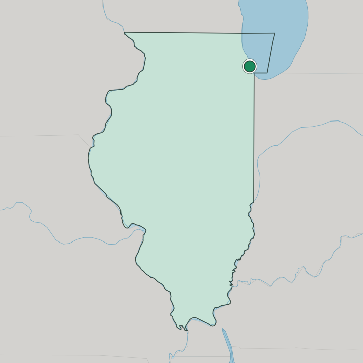 Map showing Chicago — In Illinois
