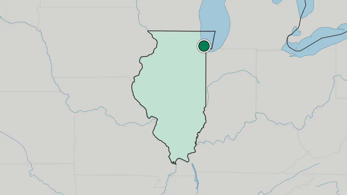 Map of Chicago in United States