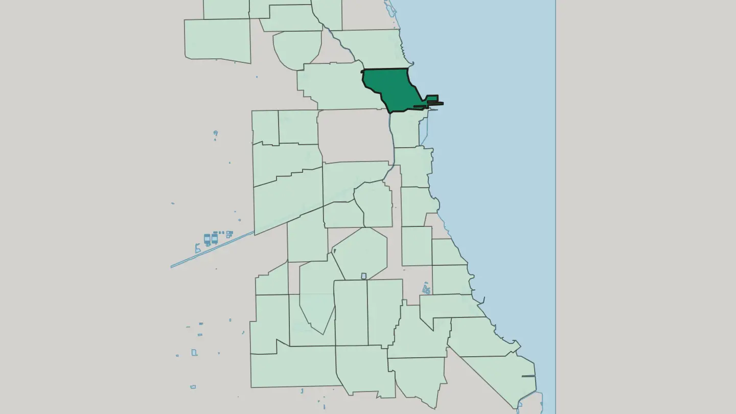 Map of Near North Side in Chicago