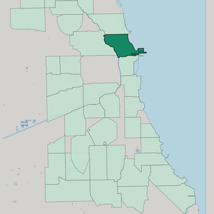 Map showing Near North Side — In Chicago