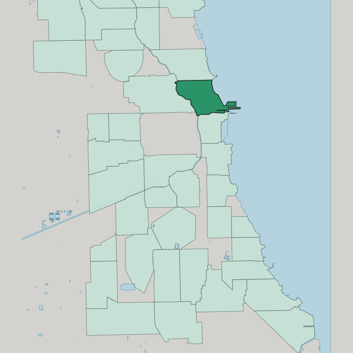 Map showing Near North Side — In Chicago