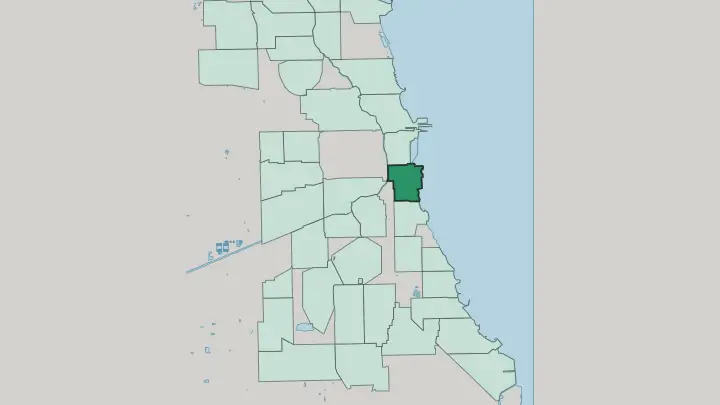 Map of Near South Side in Chicago