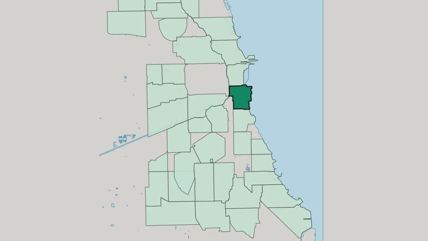 Map of Near South Side in Chicago