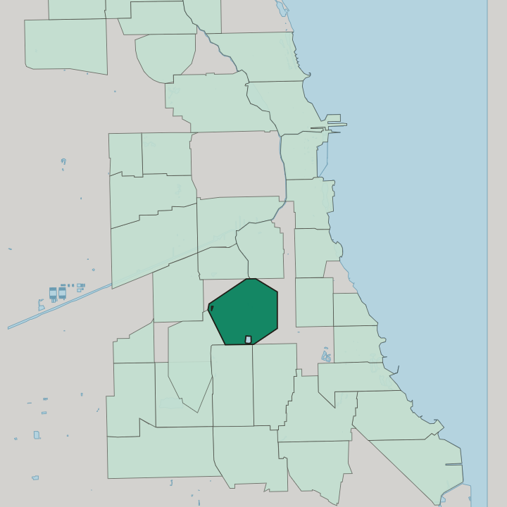 Map showing New City — In Chicago