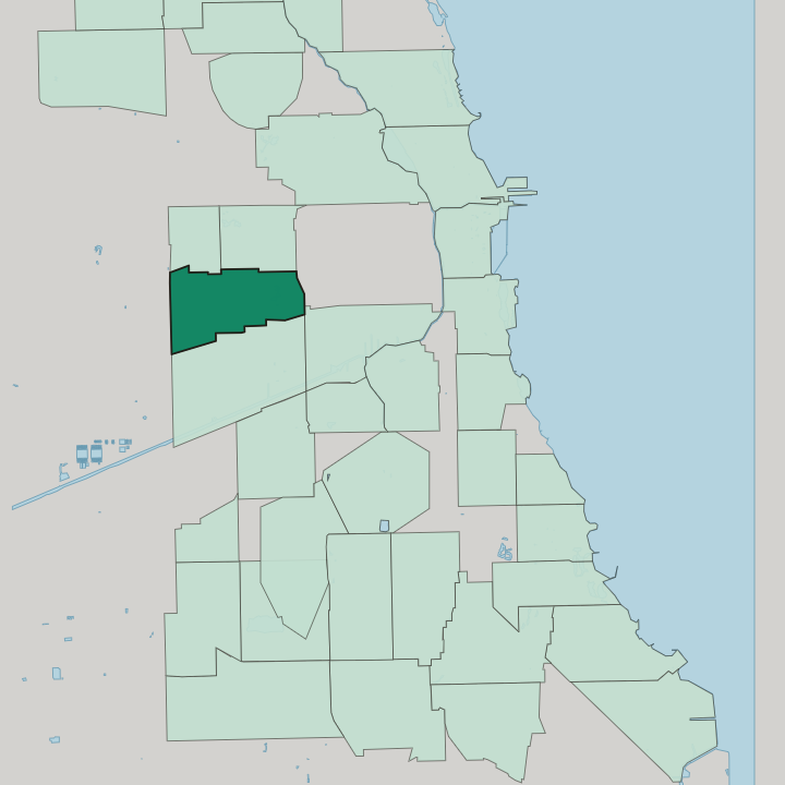 Map showing North Lawndale — In Chicago