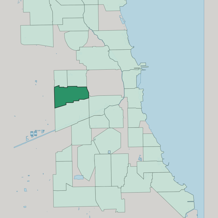 Map showing North Lawndale — In Chicago