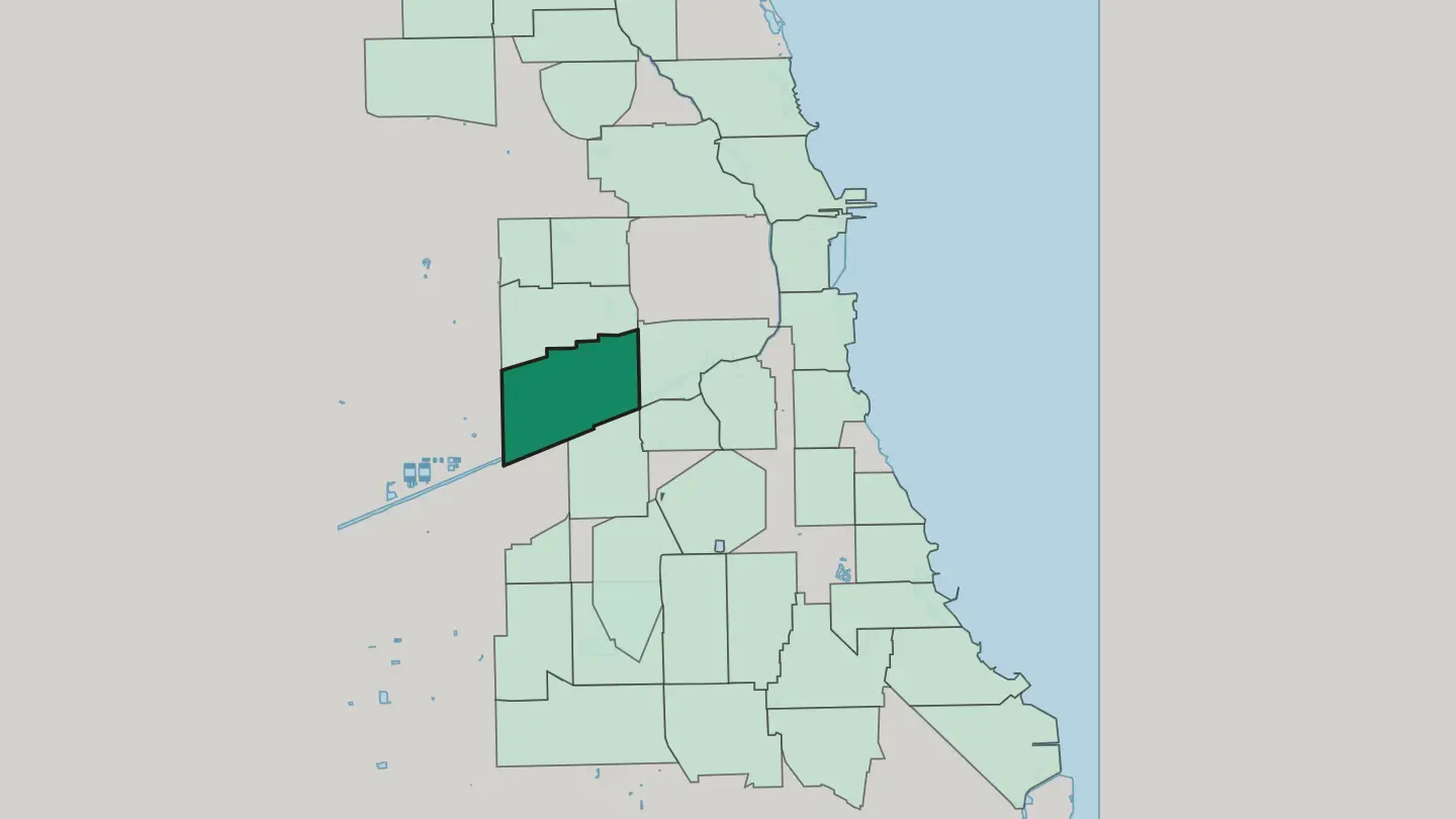 Map of South Lawndale in Chicago