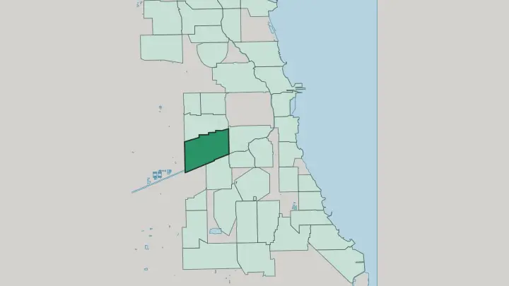 Map of South Lawndale in Chicago
