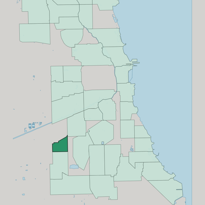 Map showing West Elsdon — In Chicago