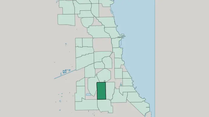 Map of West Englewood in Chicago