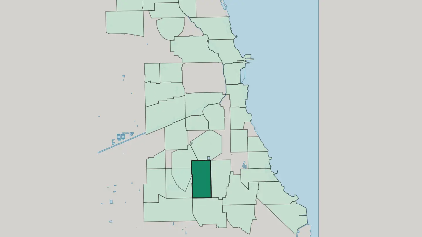 Map of West Englewood in Chicago