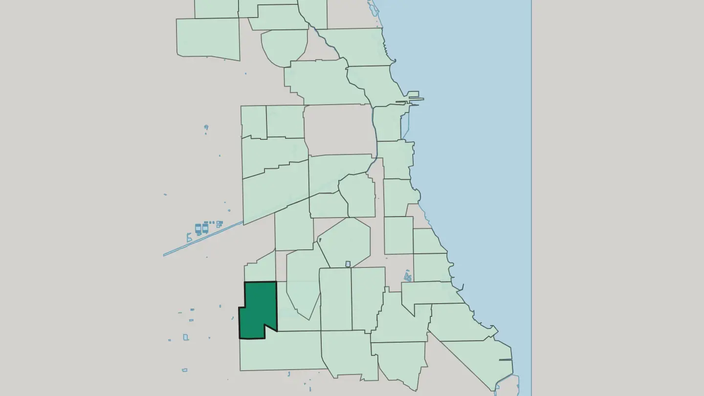 Map of West Lawn in Chicago