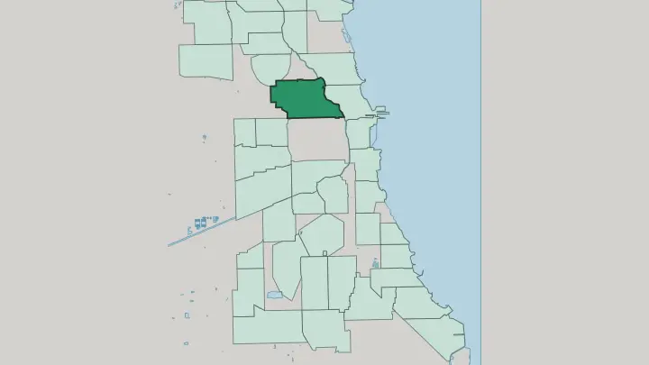 Map of West Town in Chicago