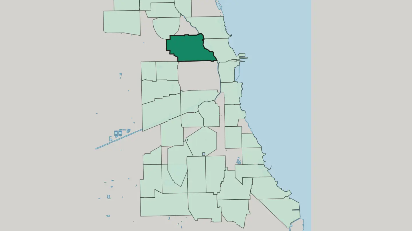 Map of West Town in Chicago