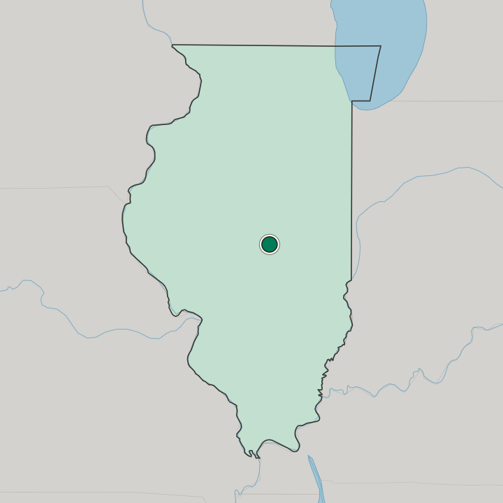 Map showing Decatur — In Illinois