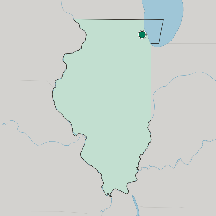 Map showing Des Plaines — In Illinois