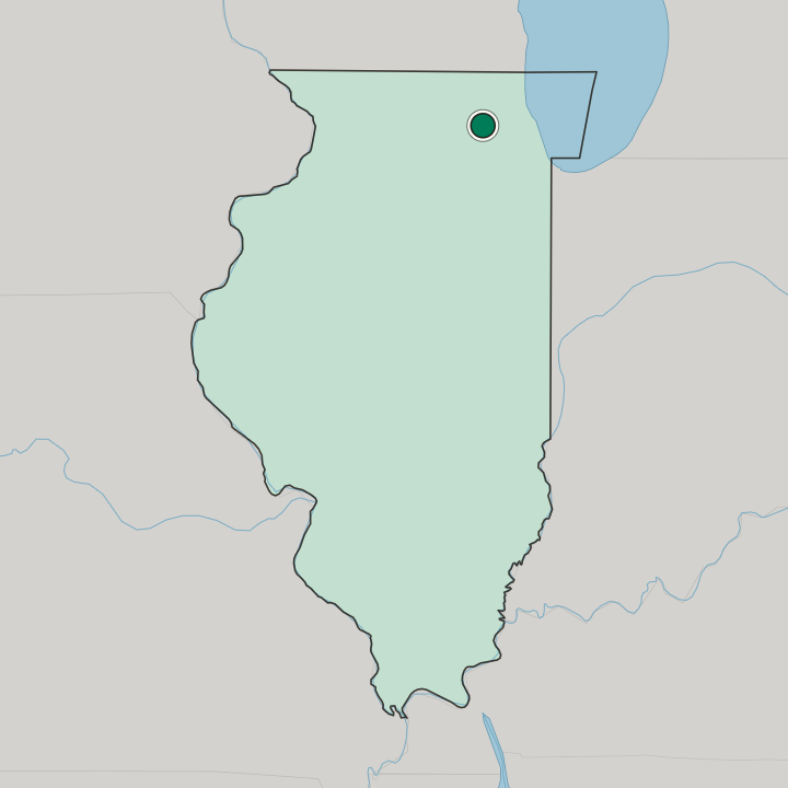 Map showing Elgin — In Illinois