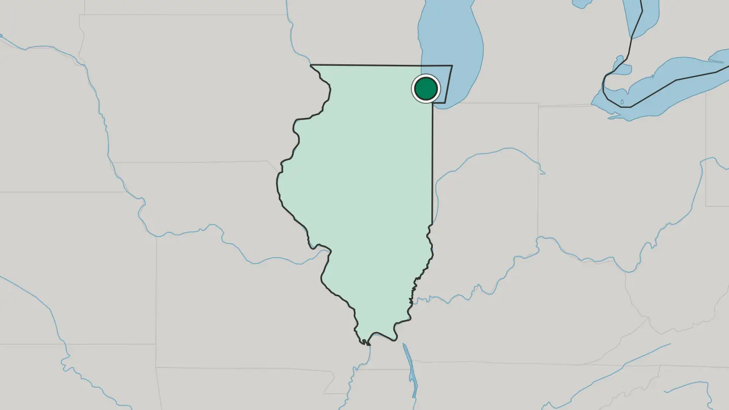 Map of Evanston in United States