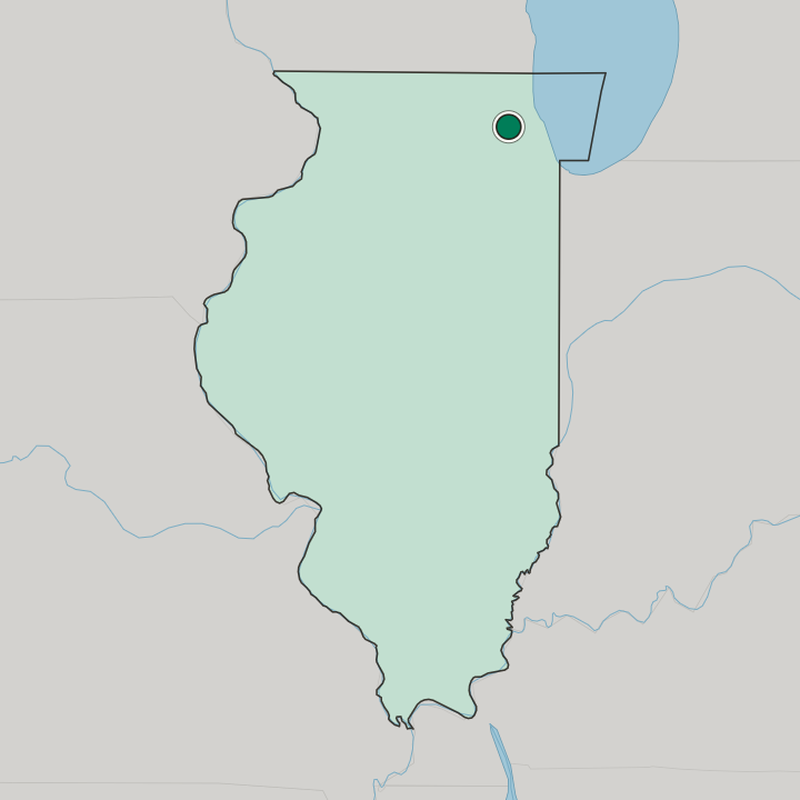 Map showing Hoffman Estates — In Illinois