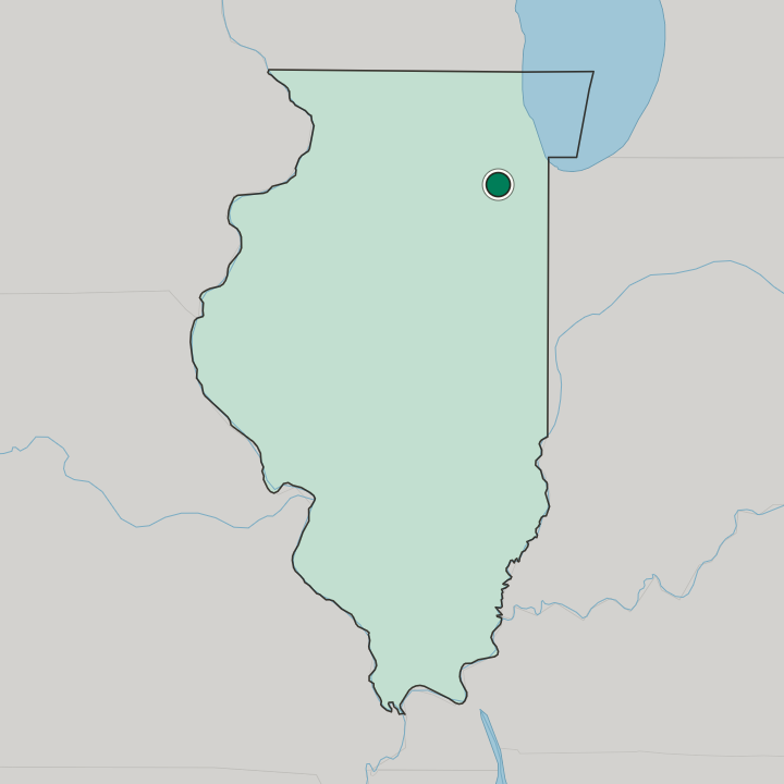 Map showing Joliet — In Illinois