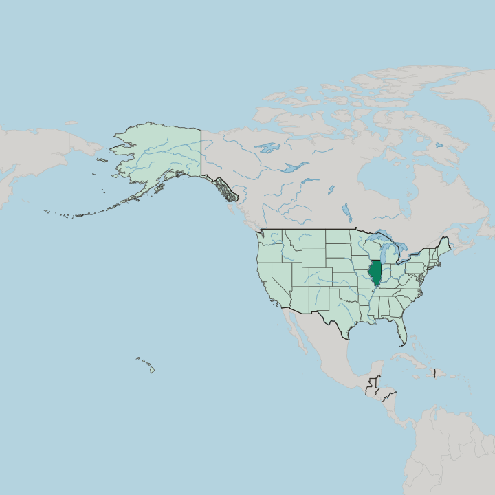 Map showing Illinois — In United States