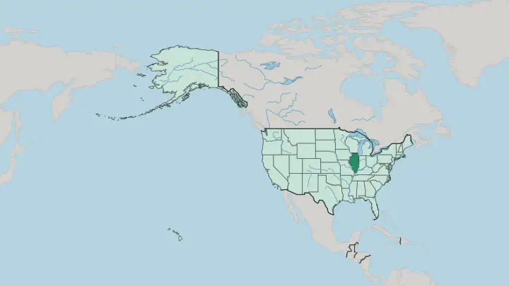 Map of Illinois in United States