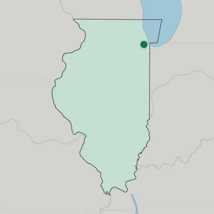 Map showing Oak Lawn — In Illinois
