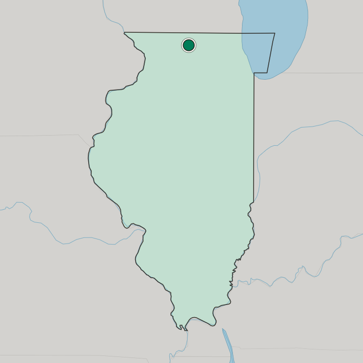 Map showing Rockford — In Illinois