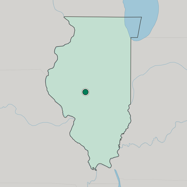 Map showing Springfield — In Illinois