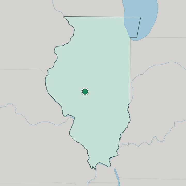 Map showing Springfield — In Illinois