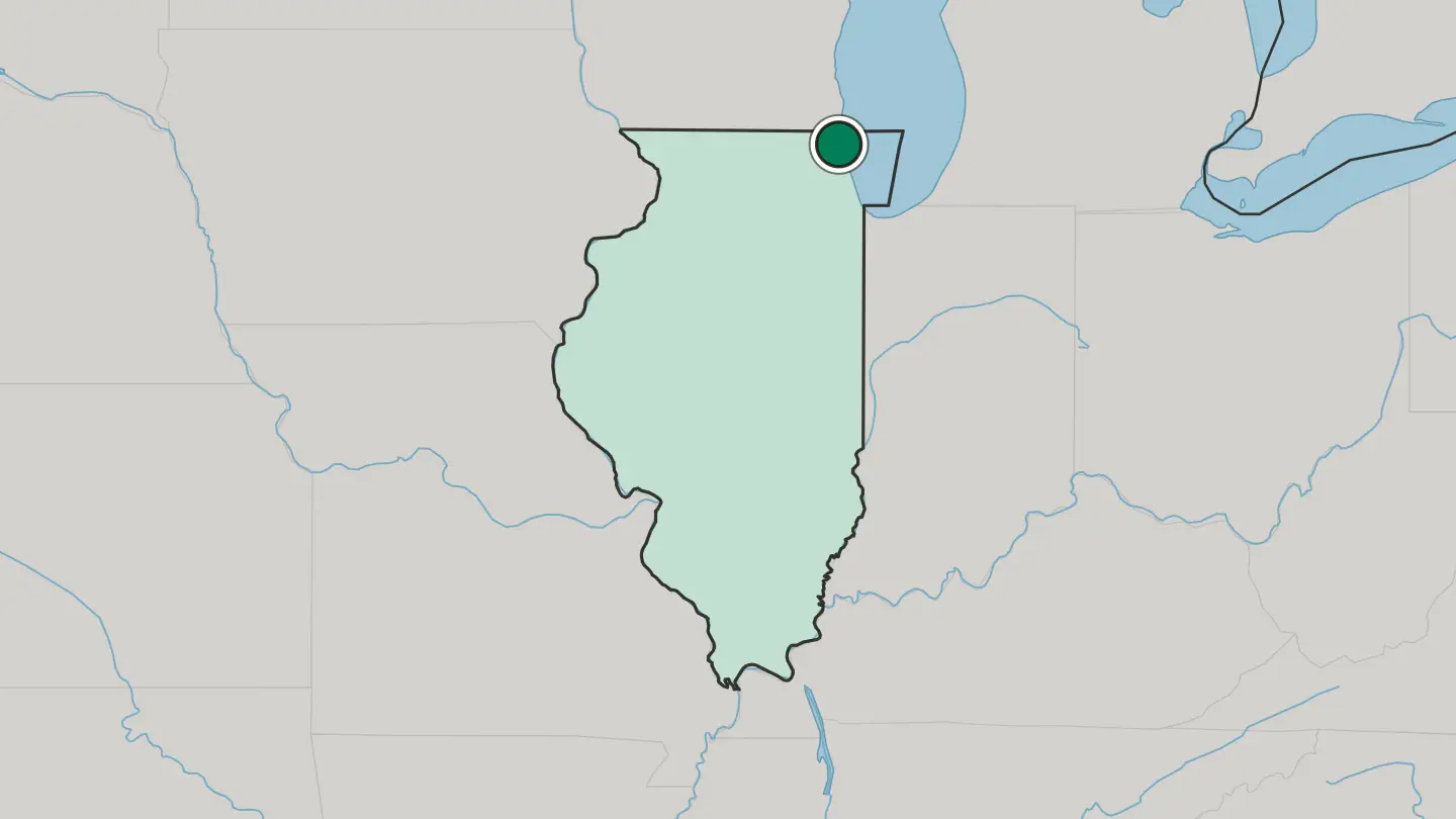 Map of Waukegan in United States