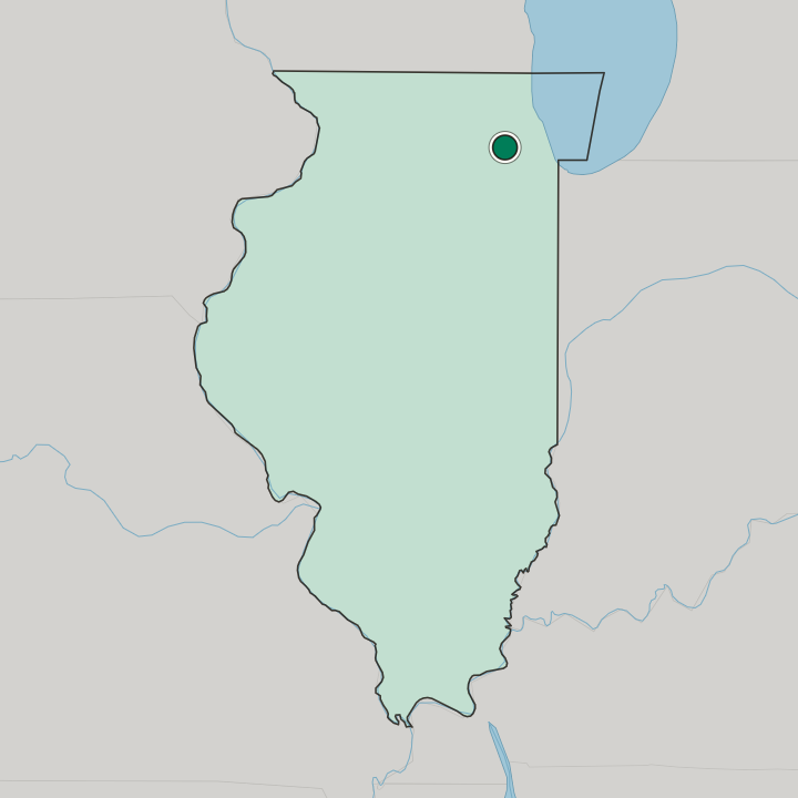 Map showing Wheaton — In Illinois