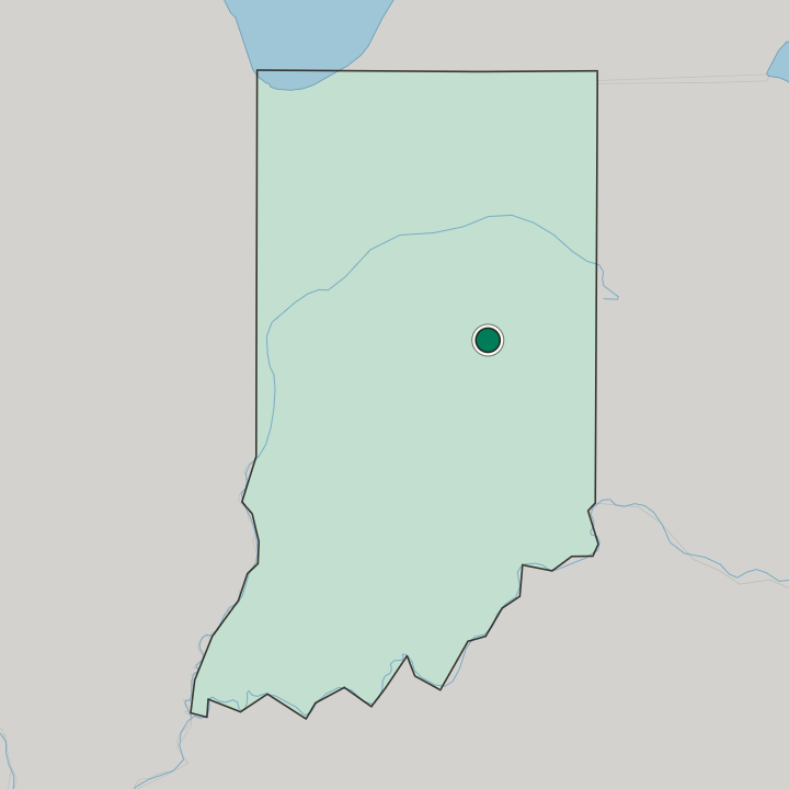 Map showing Anderson — In Indiana