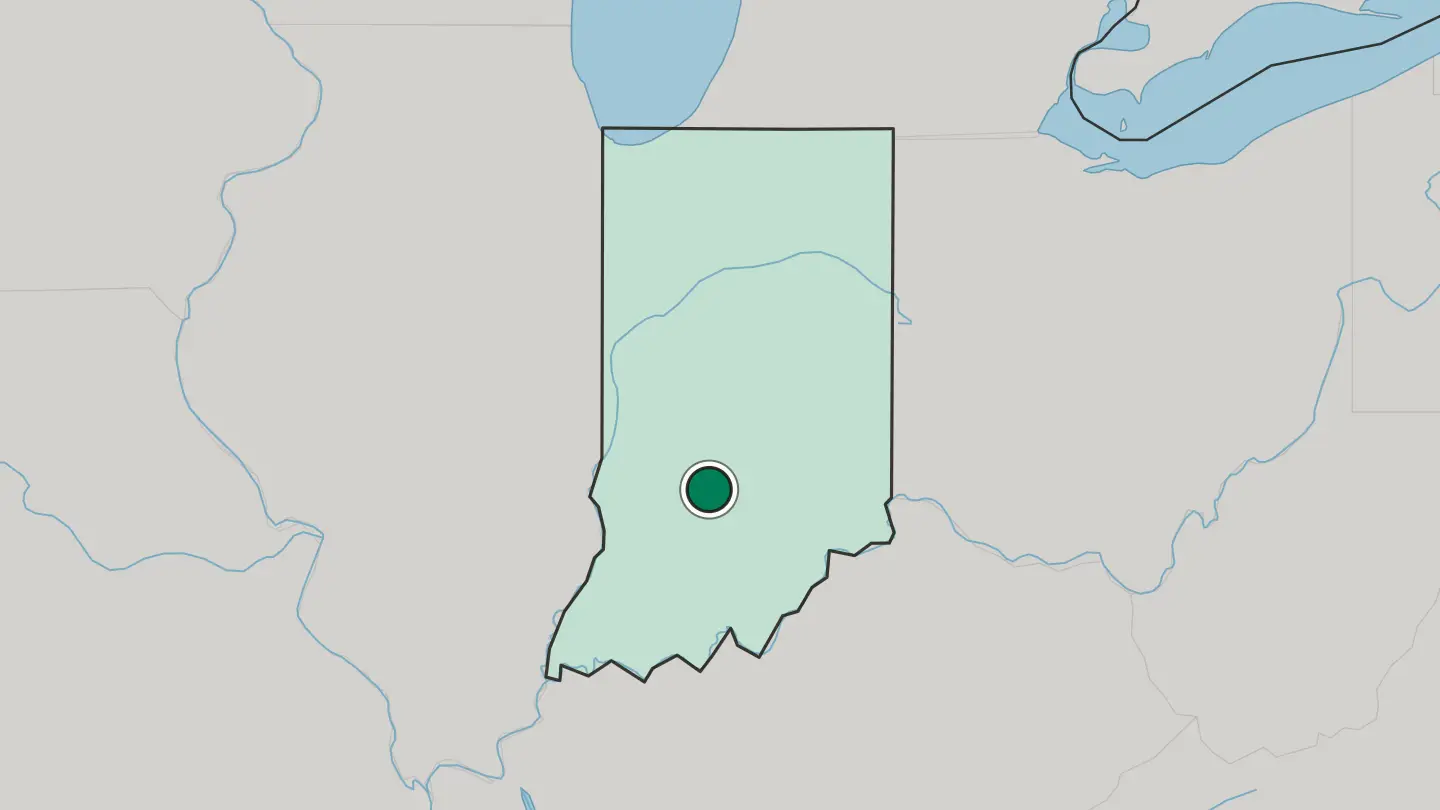 Map of Bloomington in United States